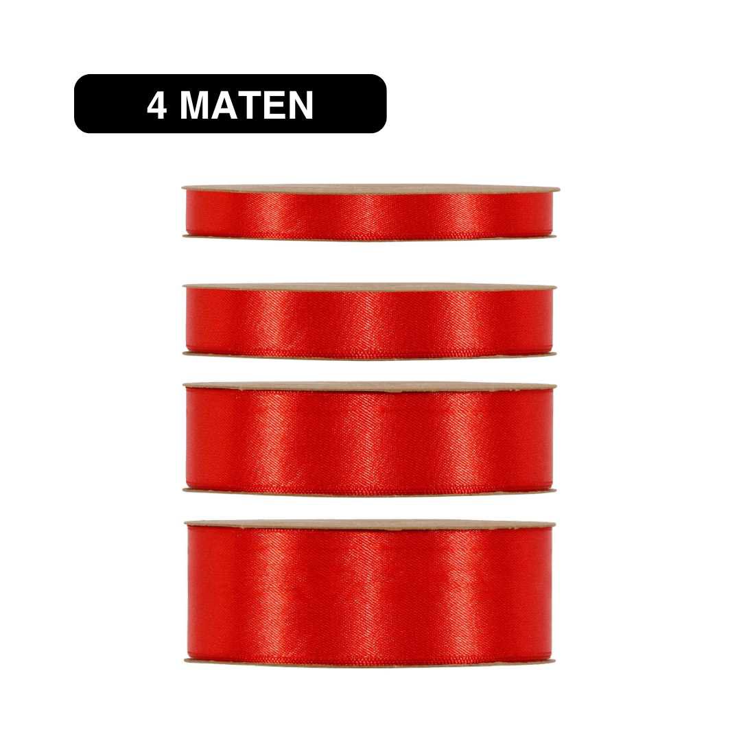Satijn Lint Fel Rood – 50m – / Double Satin Classic