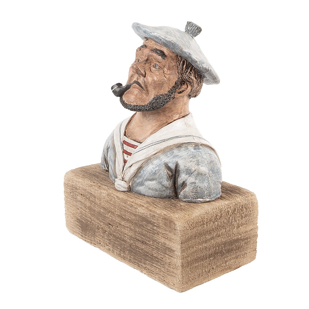 Decoratie Beeld Matroos 19x11x24 cm Blauw Hout