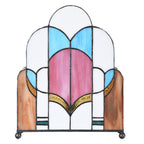 Tiffany Tafellamp 30x4x25 cm Wit Roze Glas Tiffany Bureaulamp