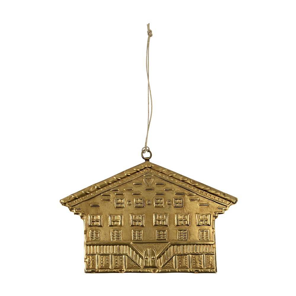 Hanger ijzer chalet a goud 16cm