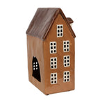 Waxinelichthouder Huis 17x11x24 cm Bruin Keramiek Theelichthouder