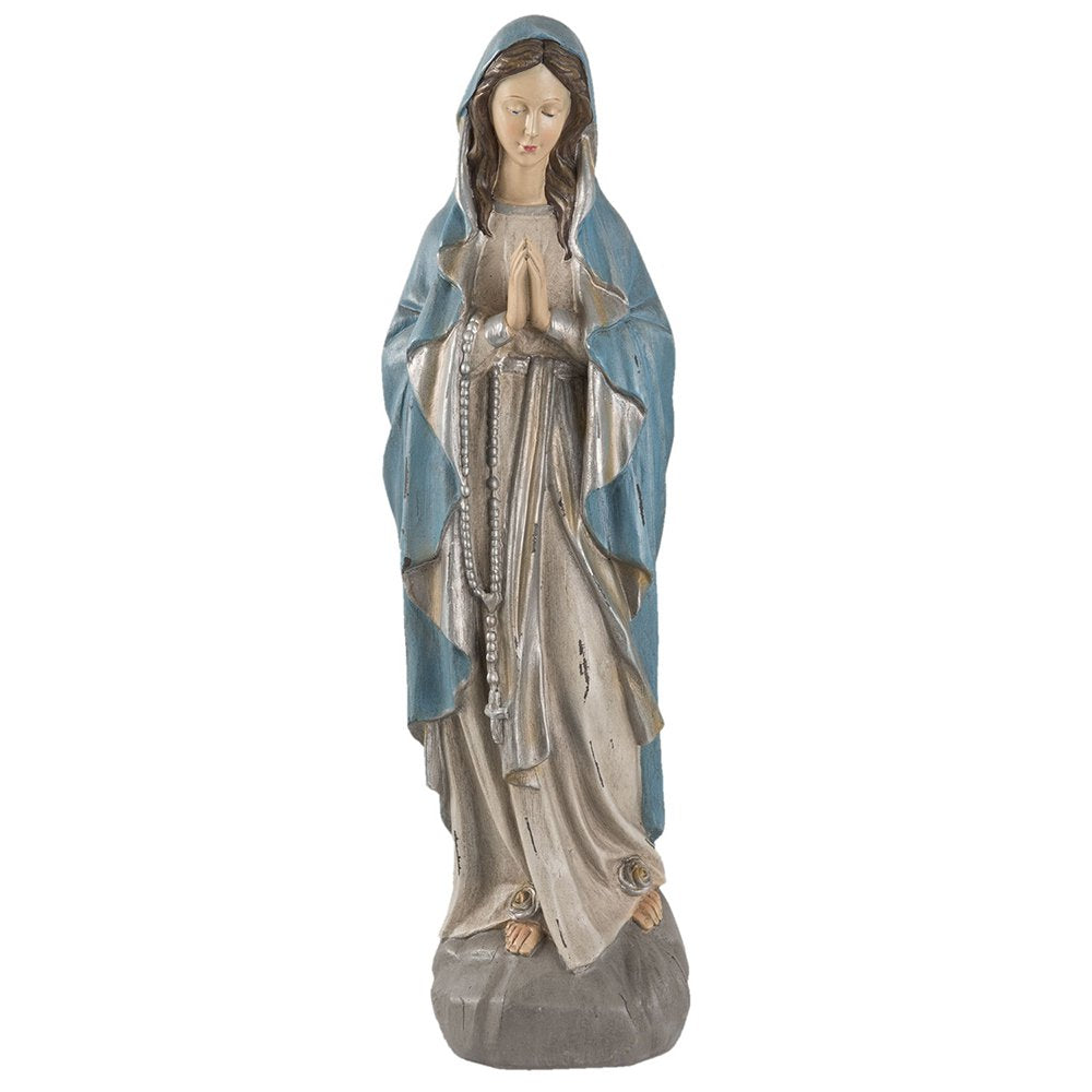Beeld Maria 15x11x50 cm Grijs Polyresin