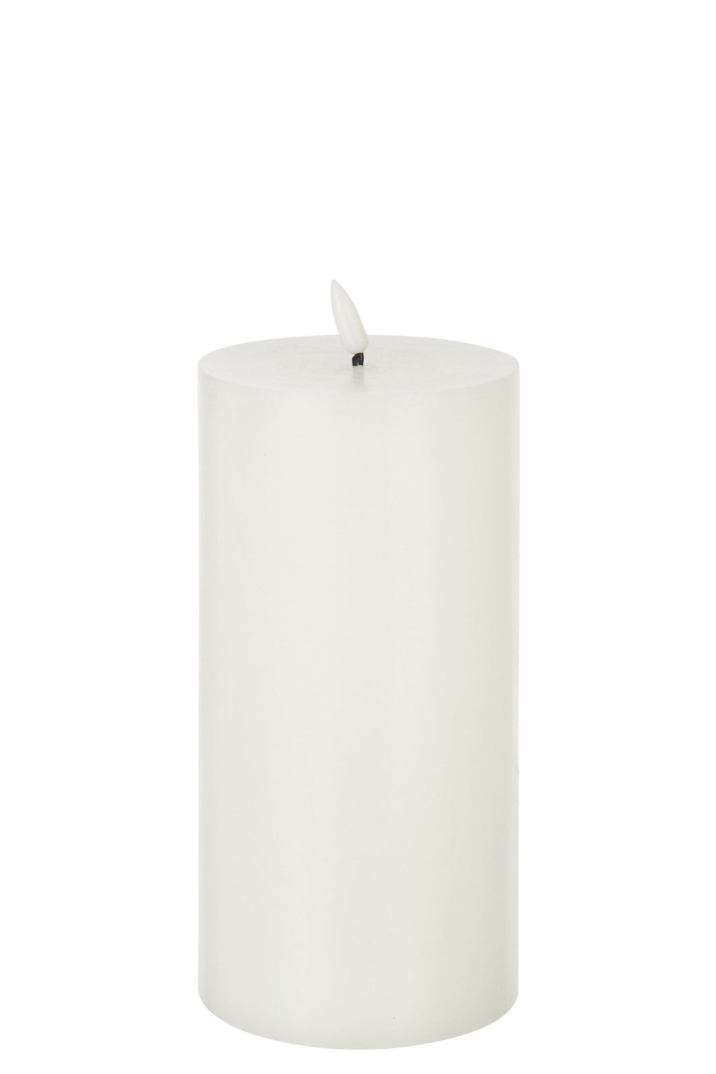 J-Line cilinderkaars - wit - large - LED lichtjes