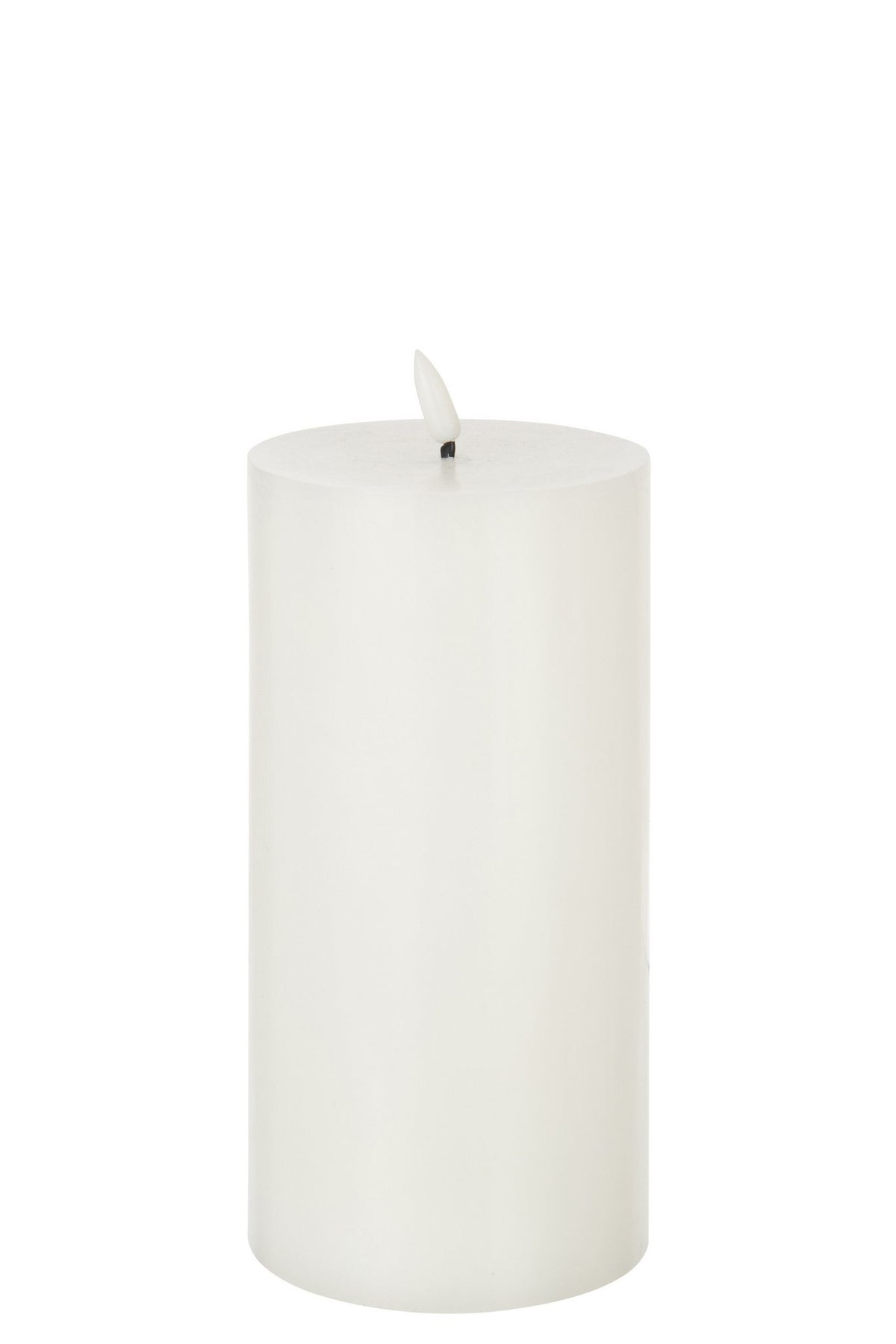J-Line cilinderkaars - wit - large - LED lichtjes