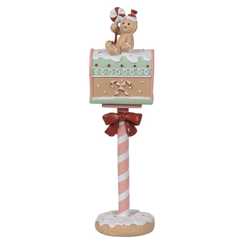 Kerstdecoratie Beeld Brievenbus 11x10x36 cm Roze Kunststof