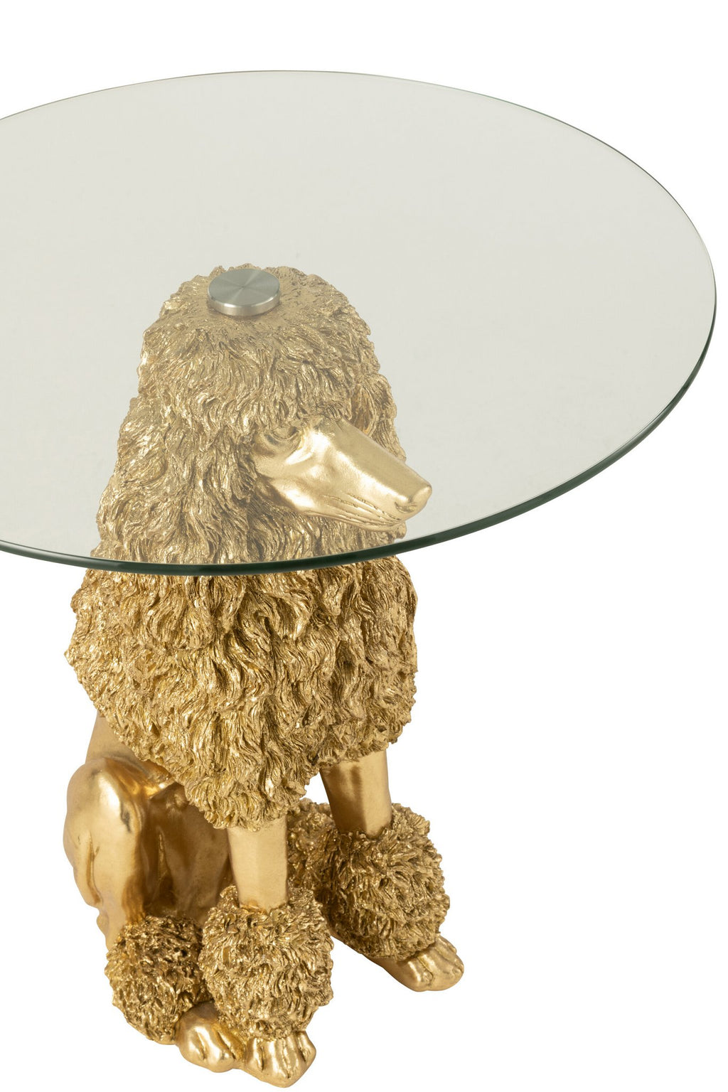J-Line bijzettafel Poedel Rond - polyresin - goud