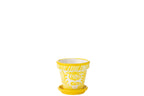 J-Line bloempot Granada - keramiek - geel - small - Ø 21 cm