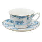 Kop en Schotel 250 ml Blauw Wit Porselein Servies