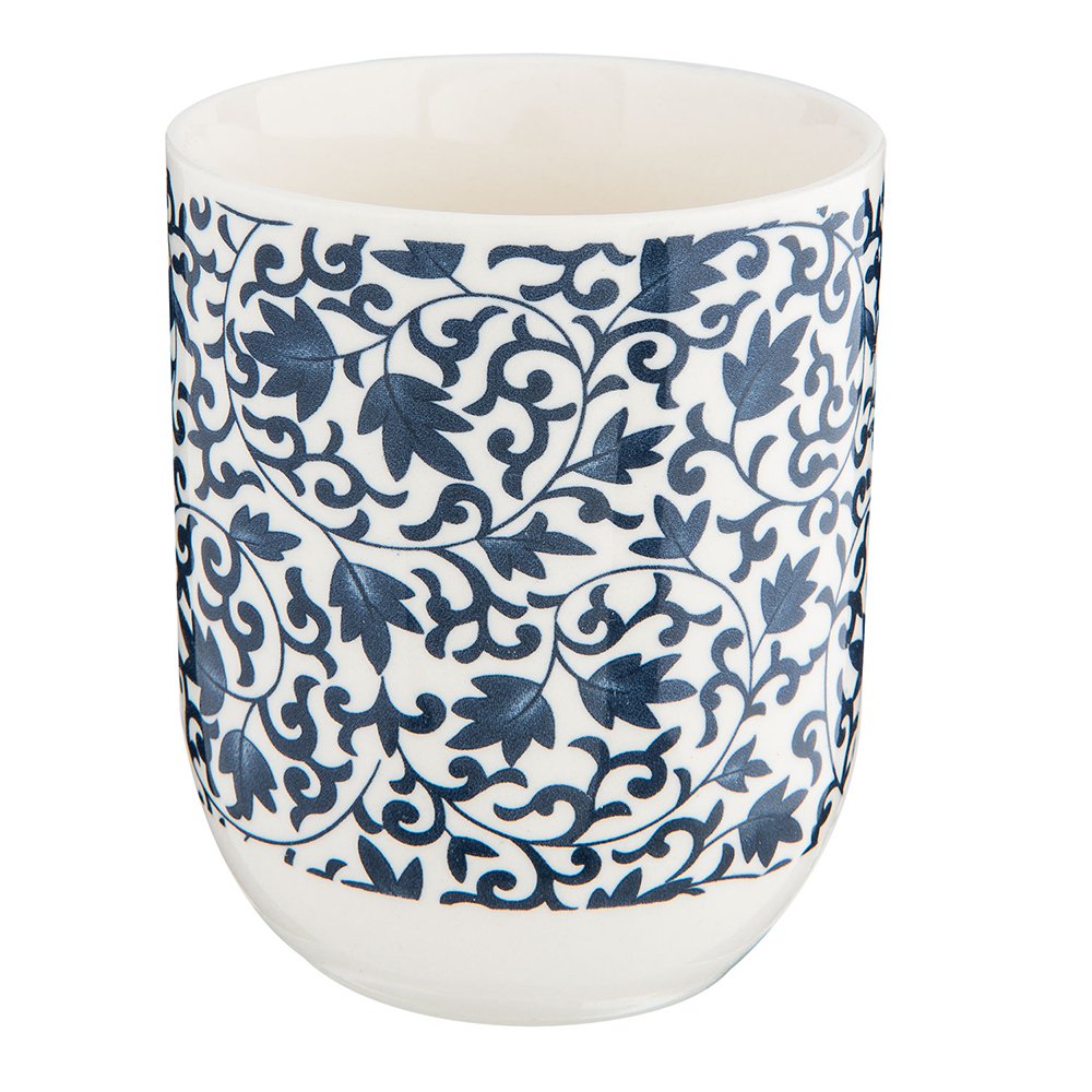 Mok 100 ml Blauw Porselein Bladeren Theemok