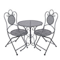 Bistroset Bistrotafel Bistrostoel 3-delig Ø 60x71 / 50x40x93 cm Grijs Metaal