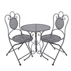 Bistroset Bistrotafel Bistrostoel 3-delig Ø 60x71 / 50x40x93 cm Grijs Metaal