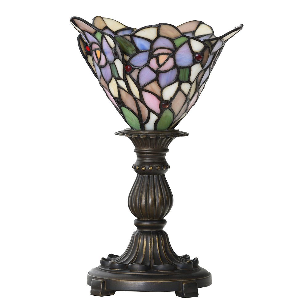 Tiffany Tafellamp Ø 20x30 cm Roze Paars Glas Tiffany Bureaulamp