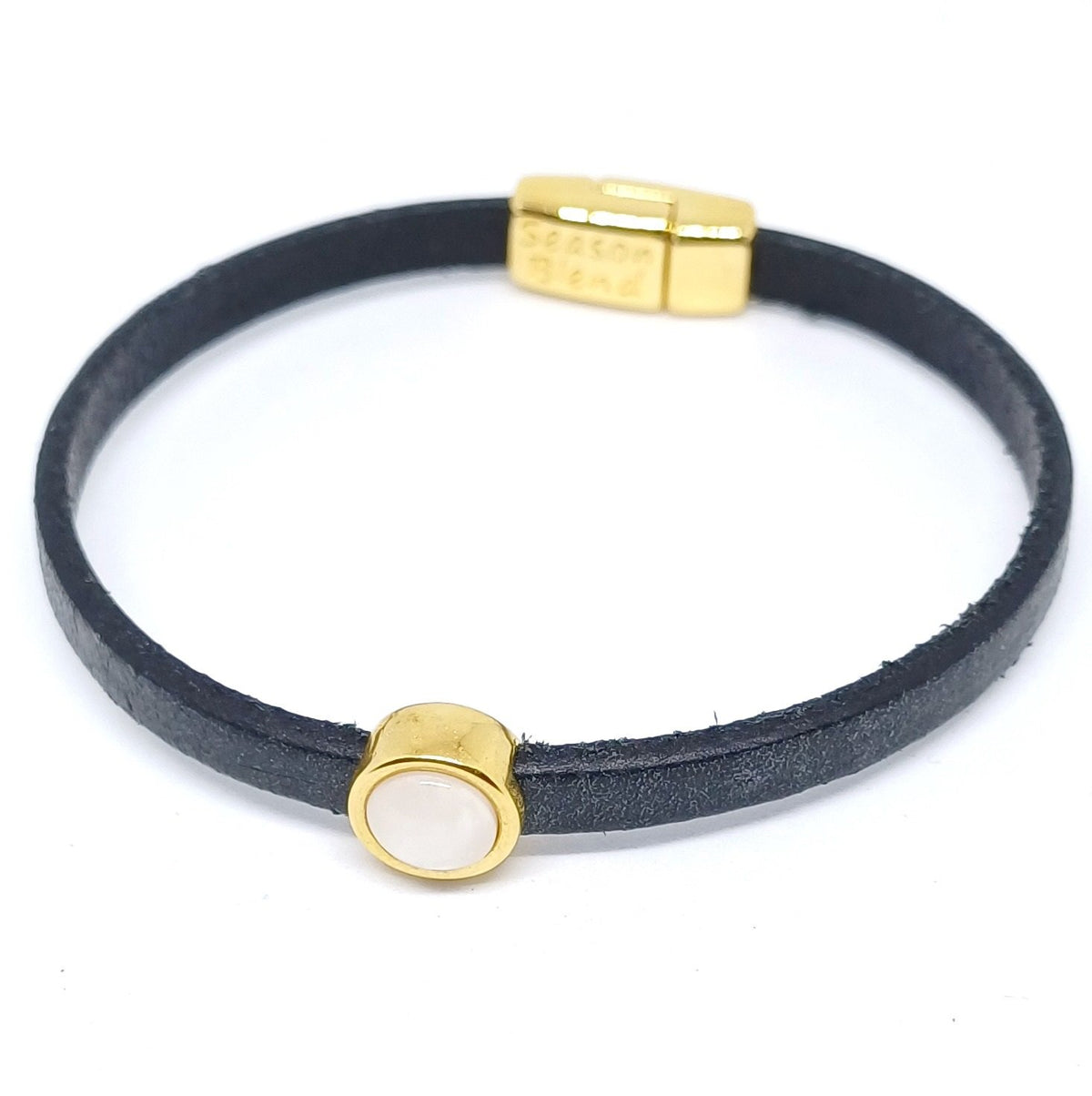 Timeless leren armband 24K verguld grijstinten