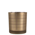 Theelichthouder blok goud paars small 8cm*
