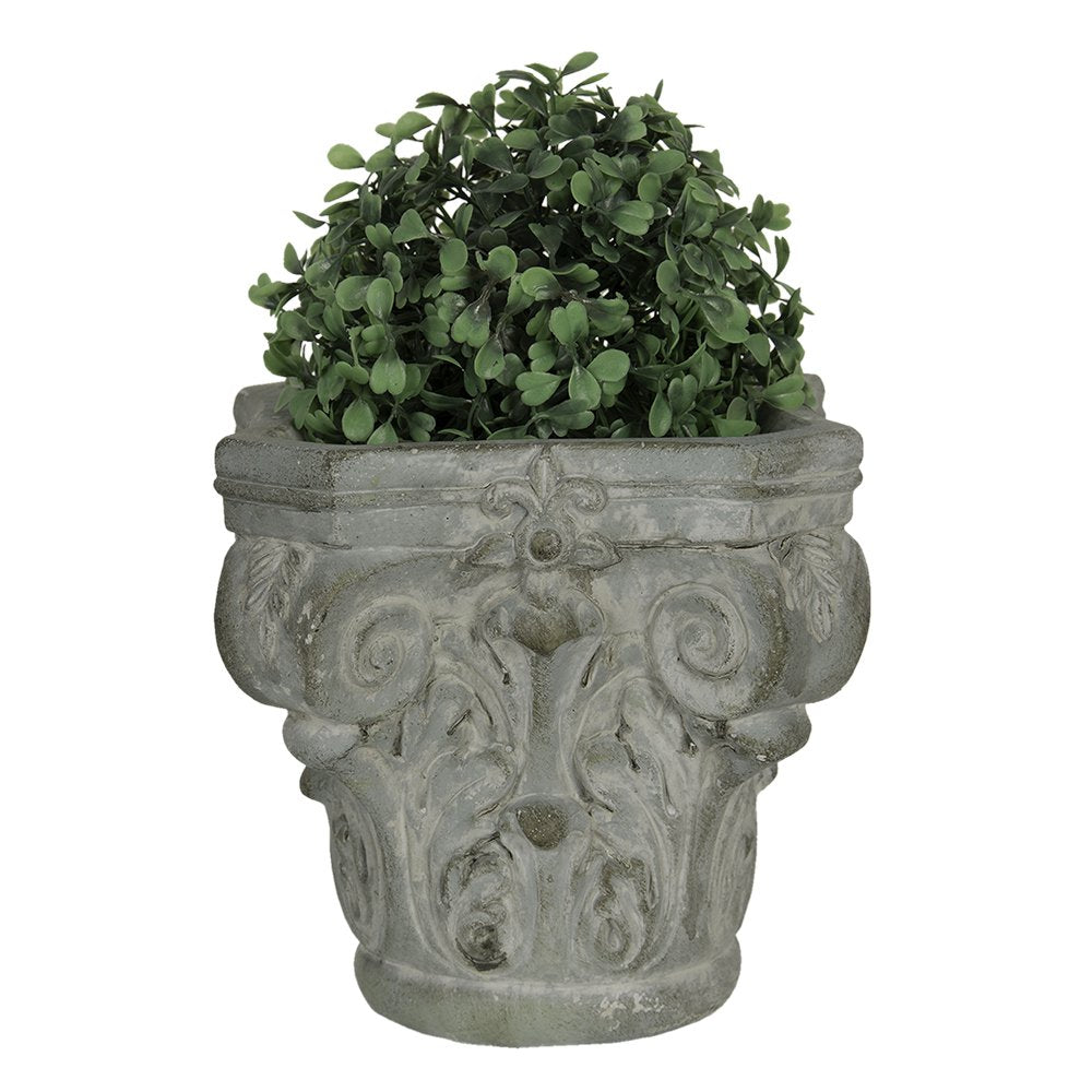 Bloempot 17x17x16 cm Grijs Groen Steen Bloempot Binnen