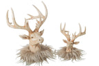 J-Line decoratie Rendier - polyresin - lichtbeige - small
