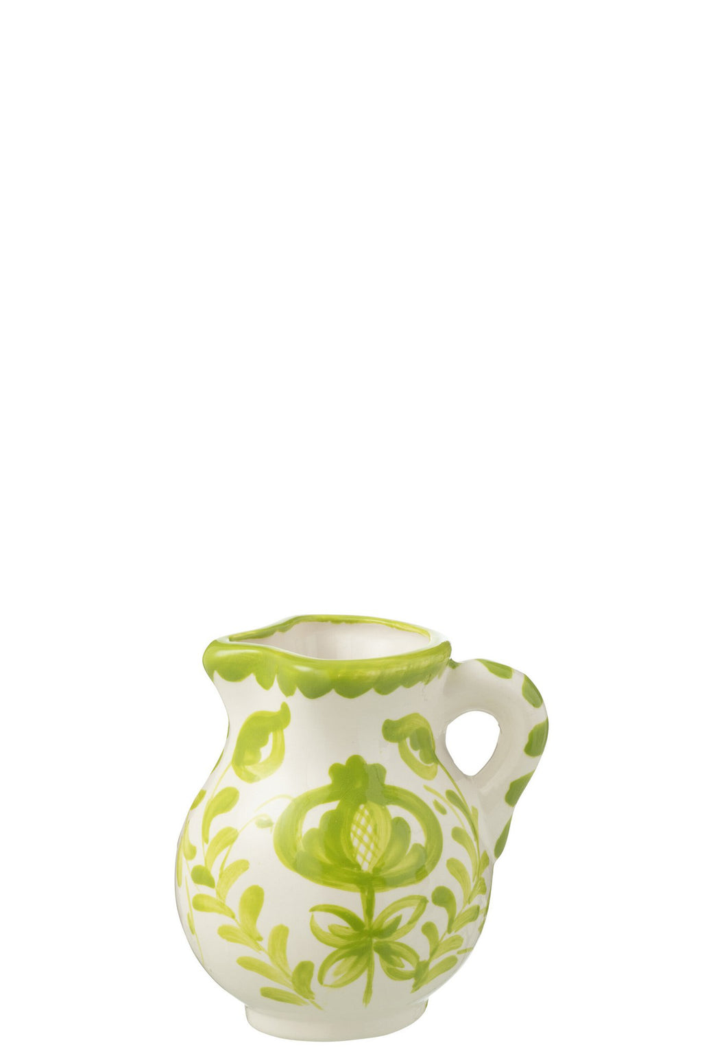 J-Line karaf Granada - keramiek - wit/groen - small