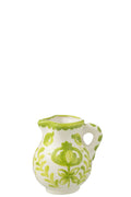 J-Line karaf Granada - keramiek - wit/groen - small