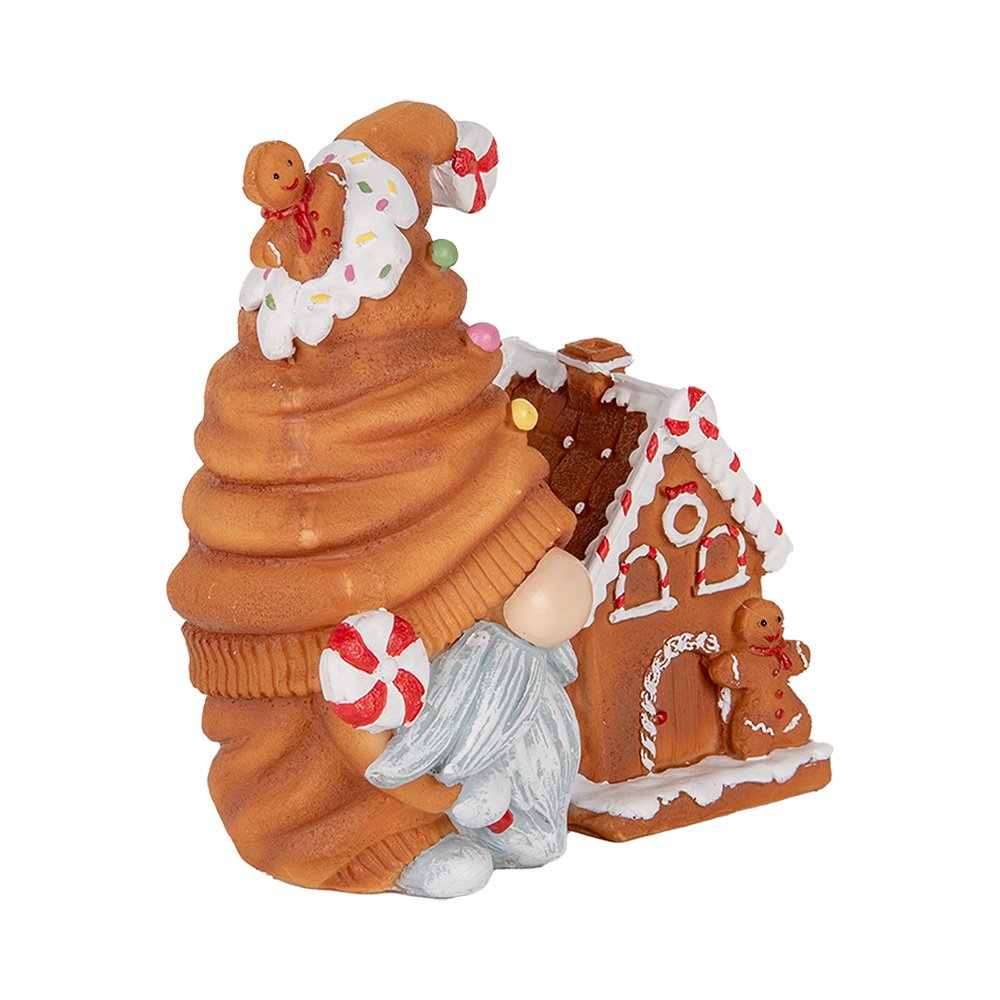 Kerstdecoratie met LED-verlichting Kabouter 14x9x15 cm Bruin Kunststof