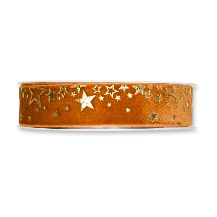 Fluweel bedrukt lint "Stars"