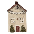 Waxinelichthouder Huis 10x8x15 cm Beige Keramiek