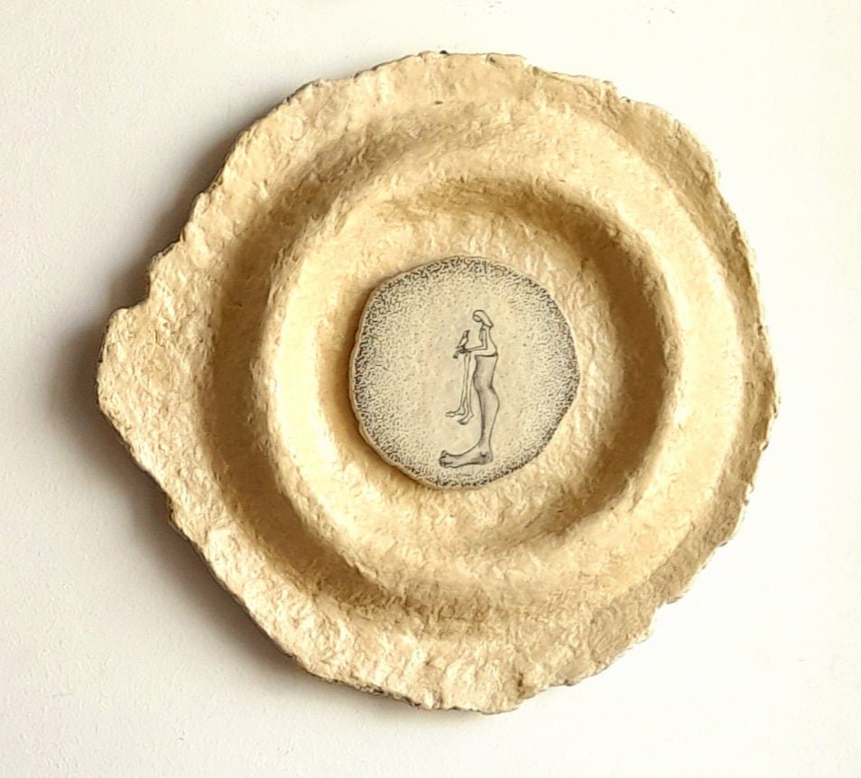 Papier-maché muurplaat-handtekening