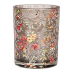 Theelichuhouder set van 2 Ø 7x8 / 10x13 cm Grigjs Glas Bloemen