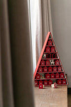 J-Line decoratie Boom Adventskalender - multiplex - rood
