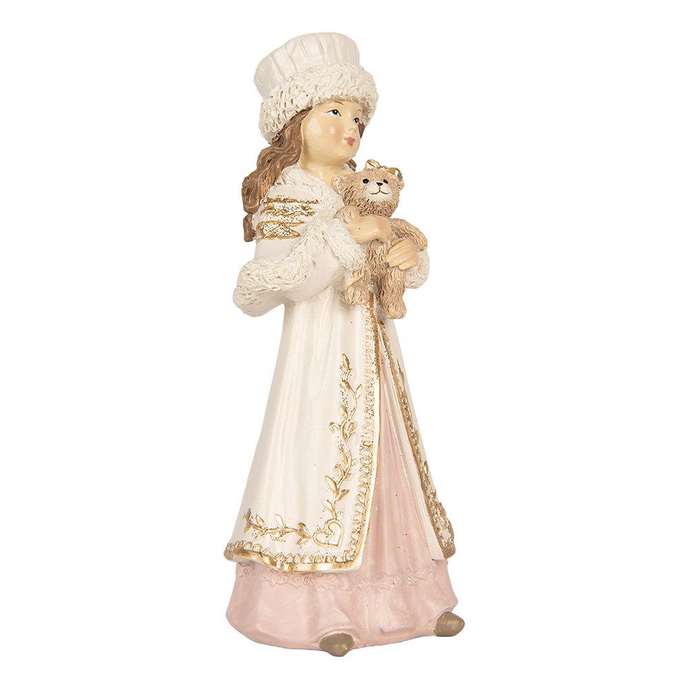 Kerstdecoratie Beeld Kind 8x7x17 cm Beige Kunststof