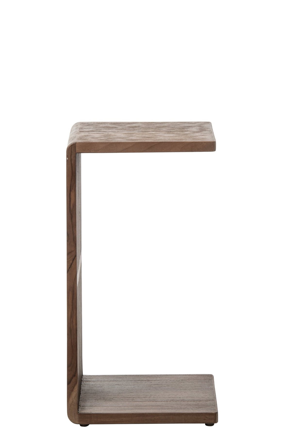 J-Line Bijzettafel met latten - gerecycled hout - donkerbruin