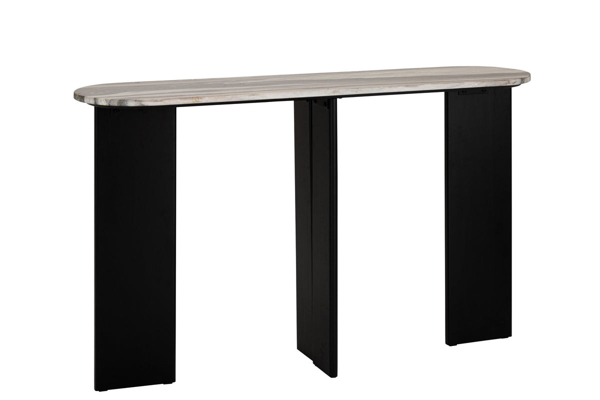 J-Line console Mathilder Marmer - steen - zwart/grijsgroen