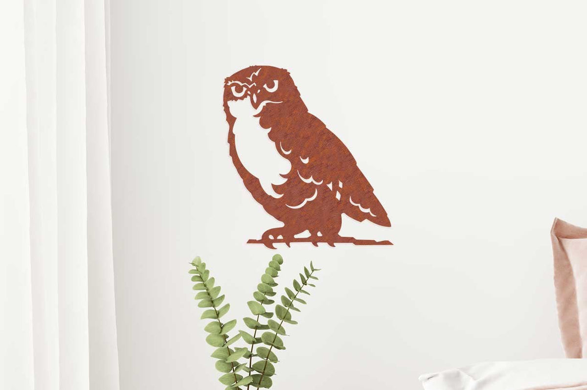 Wanddecoratie Uil/ Owl Roestmetaal, 141607, 40,6x50,9cm
