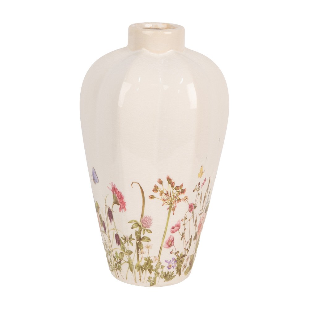 Vaas Ø 17x30 cm Beige Roze Keramiek
