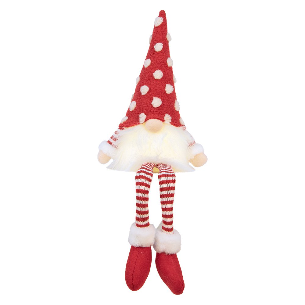 Kerstdecoratie met LED-verlichting Kabouter 16x12x32/60 cm Rood Synthetisch