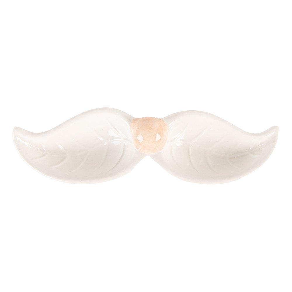 Decoratie schaal Kerstman 29x26x5 cm Wit Keramiek