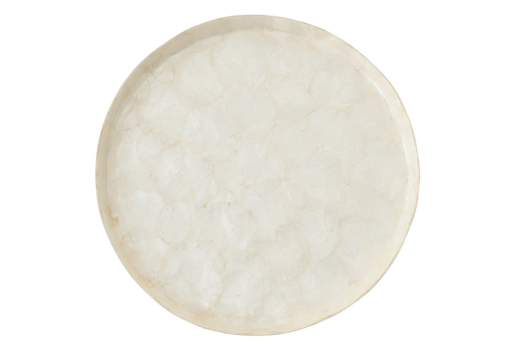 J-Line decoratie plateau Schelp - polyresin - wit - L