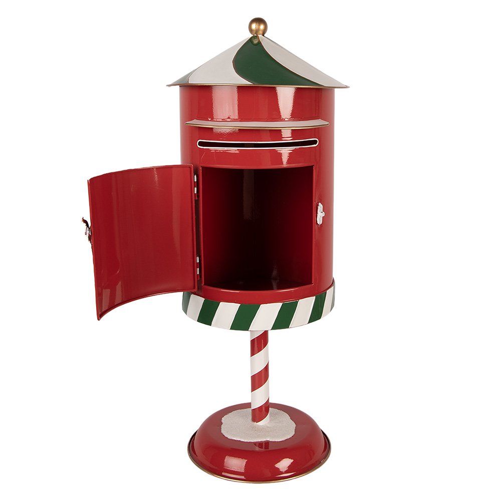 Kerstdecoratie Beeld Brievenbus Ø 24x58 cm Rood Metaal