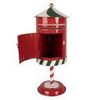 Kerstdecoratie Beeld Brievenbus Ø 24x58 cm Rood Metaal