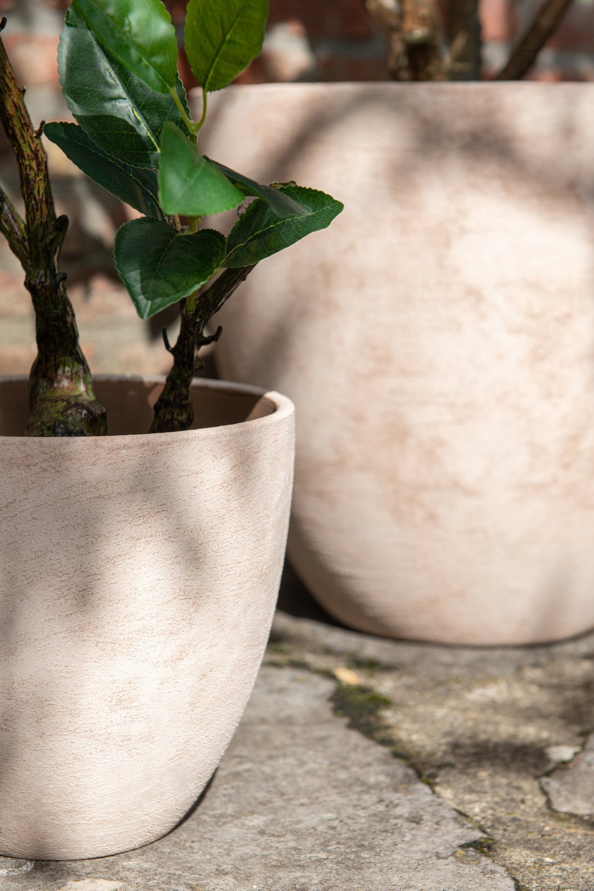 J-Line bloempot Rond - keramiek - beige - M