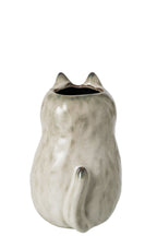 J-Line vaas Kat - porselein - grijsgroen - large