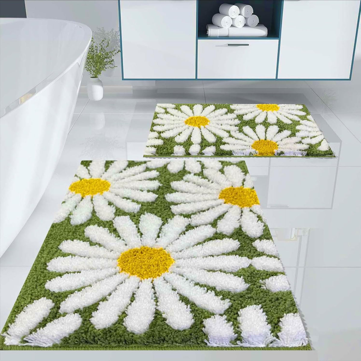 Bloem superzachte microvezel 2000 GSM-badmat (40x60 cm) 1 stuk | Superabsorberend antislip badkamertapijt