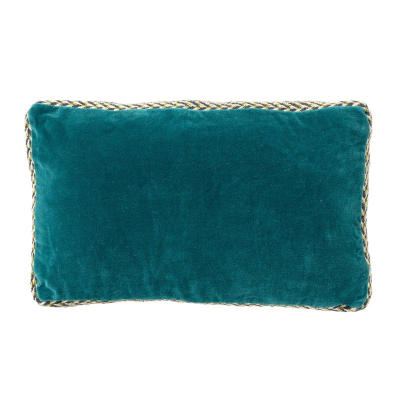 Dutch Decor Manoe - Kussen 30x50 cm - Jute rand - Deep Lake - blauw