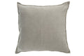 J-Line kussen Stonewashed - linnen - groen