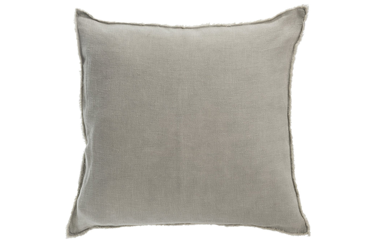 J-Line kussen Stonewashed - linnen - groen