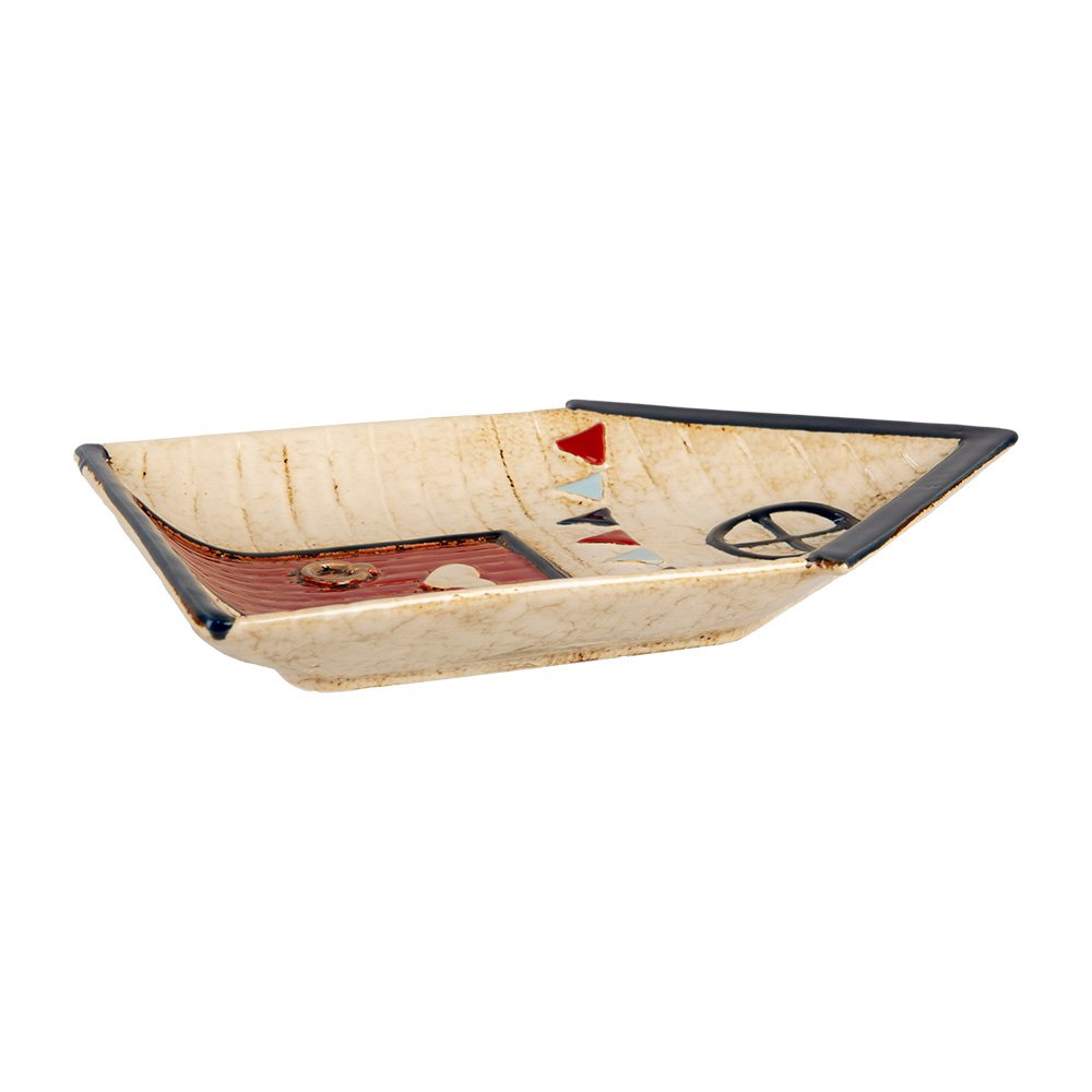 Serveerschaal Huis 27x18 cm Beige Keramiek Presenteerschaal