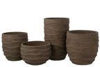 J-Line bloempot Golf + Buiten zand - steen - bruin - extra L