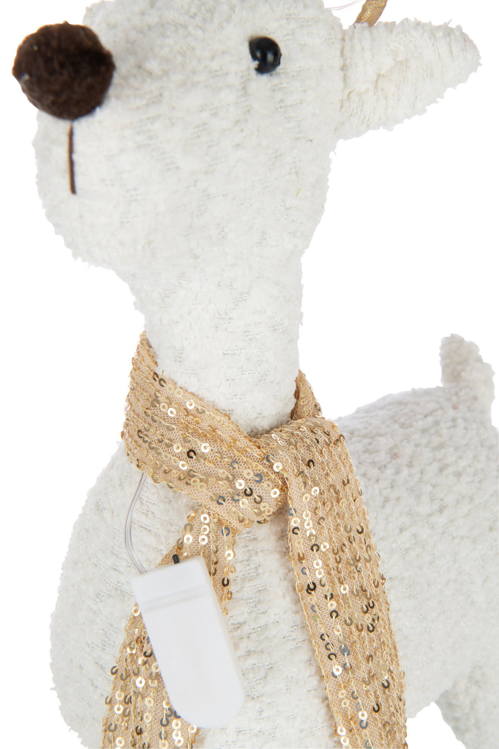 J-Line figuur Rendier Sjaal - polyester - wit/goud - L