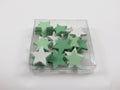Houten sterren 24st 9cm groen/wit