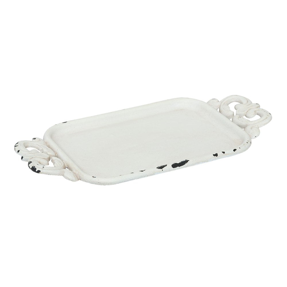 Decoratie Dienblad 16x8x1 cm Wit IJzer Serveerschaal