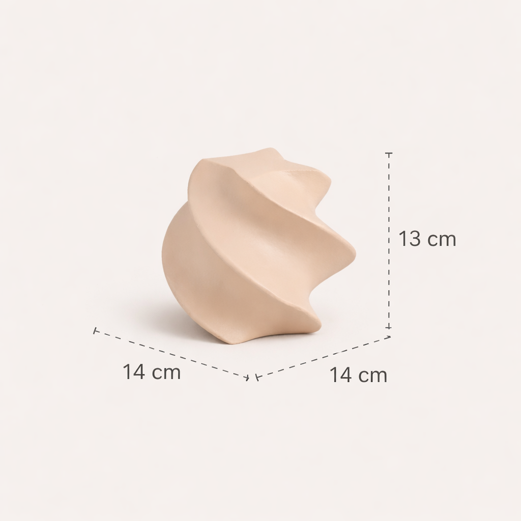 Abstract aluminium decorobject – beige gepoedercoat